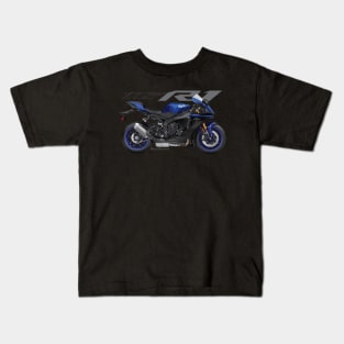 Yamaha R1 19 blue, sl Kids T-Shirt